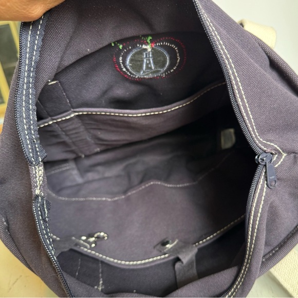 Lands' End Navy Blue Canvas Tote Bag with Embroidered Apple Teacher Gift - Picture 9 of 9